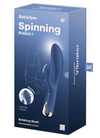 Vibromasseur rabbit USB tête rotative bleu Spinning Rabbit 1 Satisfyer - CC597856